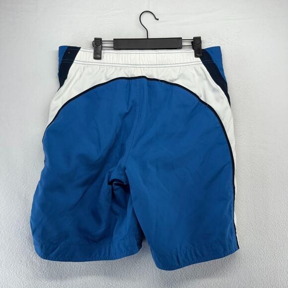 Vintage Abercrombie & Fitch Swim Trunks Men's 32 Blue Moose Logo Preppy Lined - Picture 6 of 9